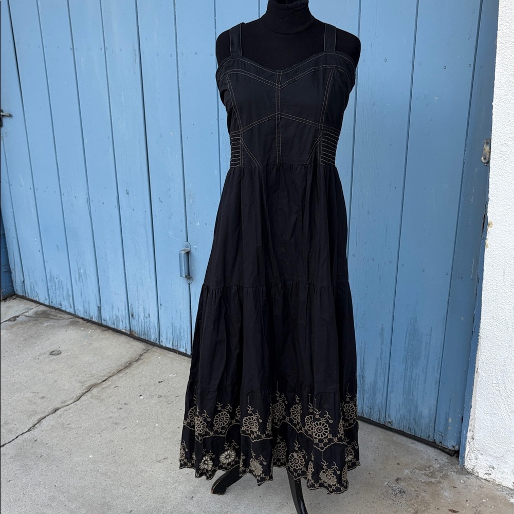 Haute Hippie Black Embroidered Maxi Dress